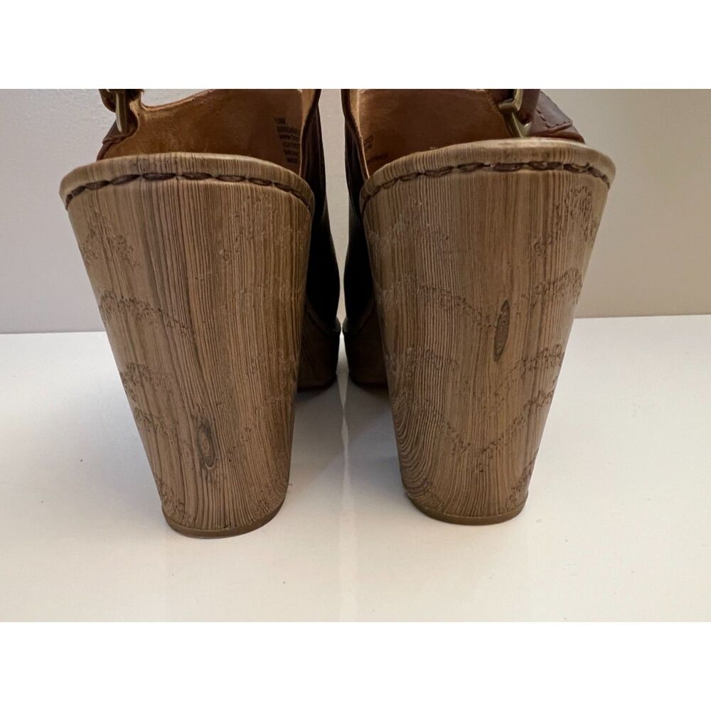 Born Brown Leather Platform Clogs - Picture 5 of 9